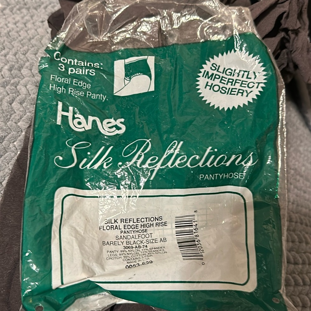 Hanes Slightly Imperfect Silk Reflections 
Barely Black Size A-B.  2 Pair.